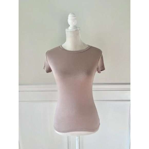 Shein Babydoll Tee Top Tan Clay M 6 - Picture 1 of 4